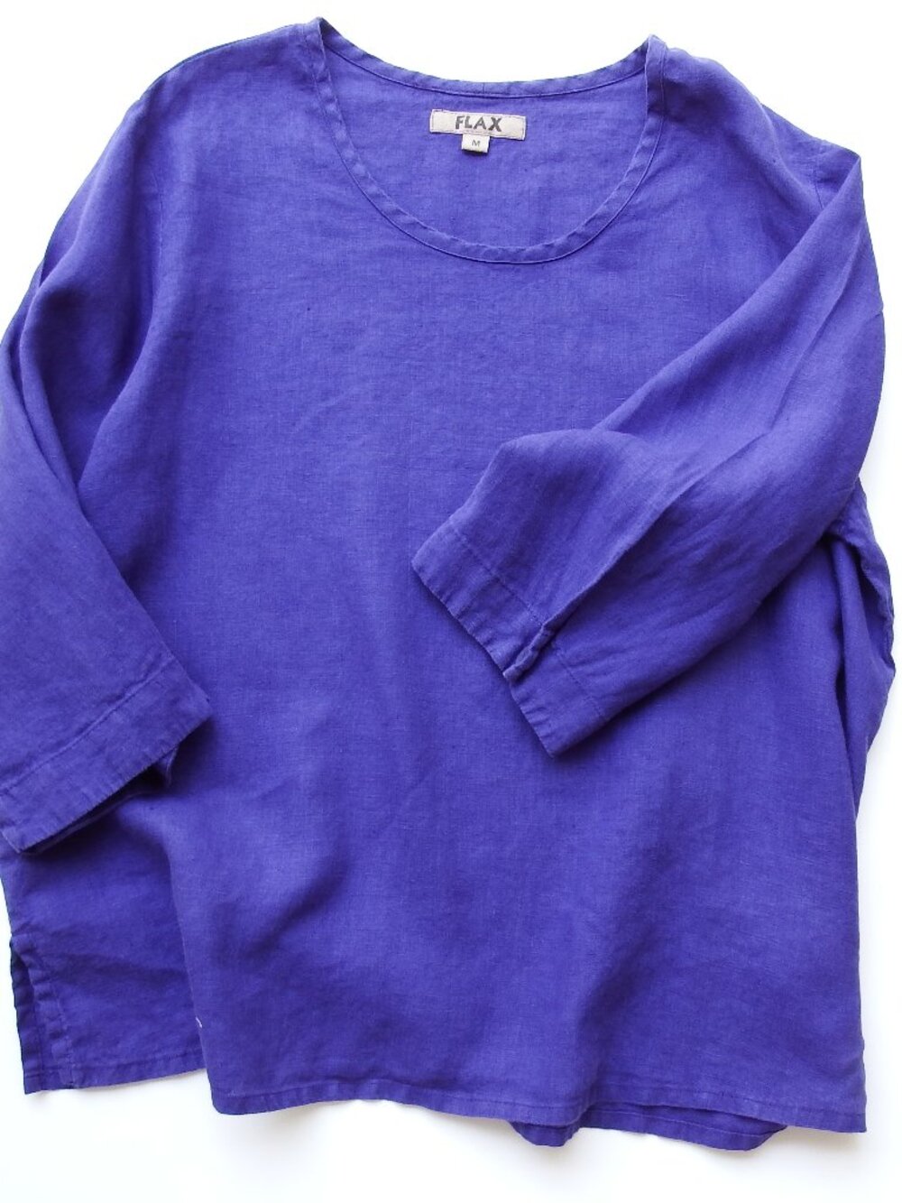 Flax Linen Top / Tunic in Purple, Size Medium